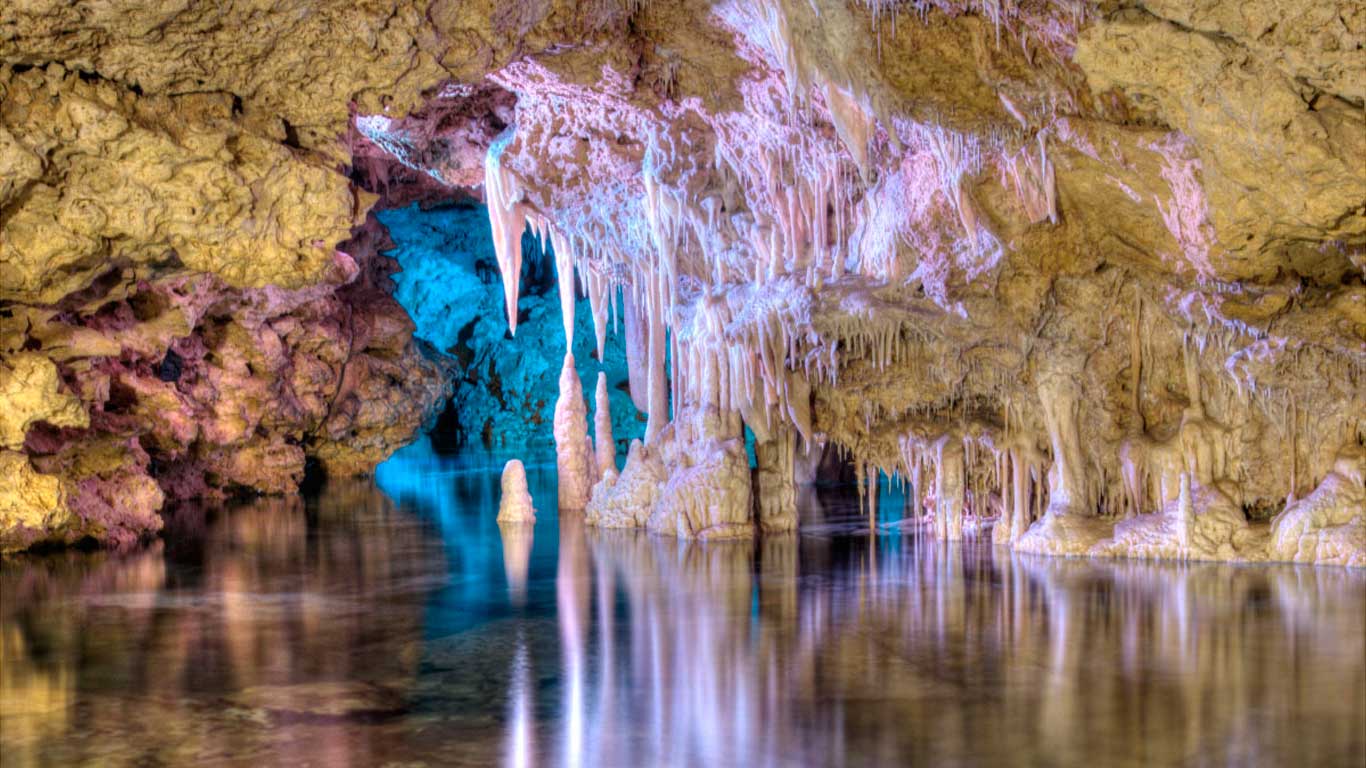 The island’s famous underground caves